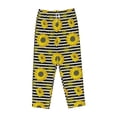 thumbnail image 4 of Goofa Sunflowers On Black And White Stripes Printed Soft Pajama Pants for Women, Wide Leg Comfy Casual Lounge Yoga Pants-X-Large, 4 of 9