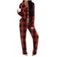 thumbnail image 2 of Karight Women's Fashion Solid Color Checkered Collar Long Sleeved Casual Rlastic Waist With Drawstring And Pockets Long Pants Set, 2 of 4