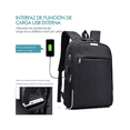 thumbnail image 4 of Estudiante Mochila Impermeable Antirrobo Con Usb Malubero Negro, 4 of 4