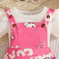 thumbnail image 6 of Baby Girls Clothes Set 2 Piece Summer Casual Solid Color Short Sleeve Rompers Top and Cute Cartoon Flower Print Overalls Skirt Kaprioy Toddler Girl Clothes 6M 9M 12M 18M 24M 2T 3T, 6 of 8