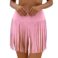 thumbnail image 1 of Maillot de Bain Demi-Jupe à Franges Uni pour Femme, Jupe de Bain Décontractée à Coupe Ample avec Ourlet à Franges, Robe de Bain Modeste pour Vacances à la Piscine Grande Taille Disponible, 1 of 7