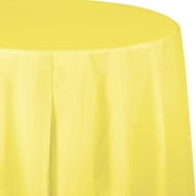 Mimosa Yellow 82" Round Plastic Tablecloth