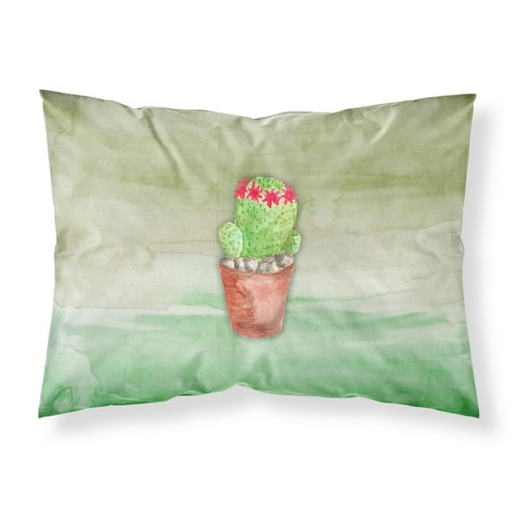 Cactus Green Watercolor Fabric Standard Pillowcase