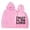 Pink, variant on Girls Alphabet Print Hooded Sweatshirt, Long Sleeve Casual Pullover for Kids, Soft Warm Loose Fit Top, Cute City Design for Boys and Girls