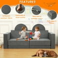 thumbnail image 2 of Kids Play Couch, 8-Piece Modular Toddler Sofa Chair with Machine-Washable Corduroy Covers, Convertible Soft Foam Playset, 2 of 7