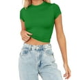 thumbnail image 2 of Kureaily Womens Summer Short Sleeve Cute Crop Tops Casual Basic Crewneck Slim Fit T Shirts Summer Lightweight T-Shirts, 2 of 5