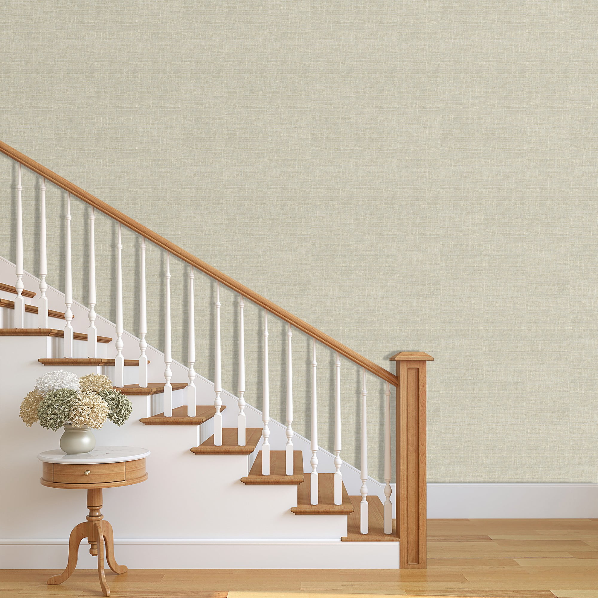(4 pack) UMIGGEE Beige/Cream Texture Wallpaper 15.7-in x 118-in Faux Grasscloth Imitation Cloth Peel and Stick Vinyl Wallpaper Self-Adhesive Removable Contact Paper for Home Decoration
