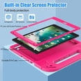 thumbnail image 3 of BMOUO Kids Case for iPad 5th/6th Generation (9.7-inch, 2017/2018), iPad Air 2 / iPad Pro 9.7 Case with Built-in Screen Protector, Shockproof Protective Cover with Handle Stand for Kids, Rose, 3 of 8