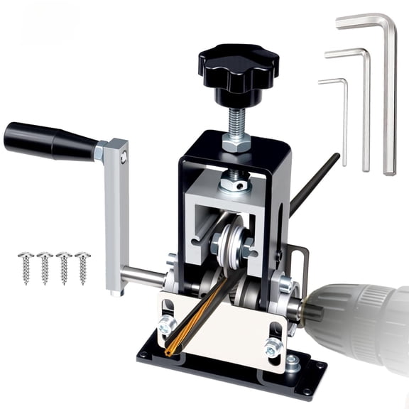 Manual Wire Stripper Machine, Drill-Powered & Hand Crank for 0.06-1" Copper Recycling