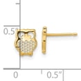 thumbnail image 3 of 14K Gold Textured Owl Post Earrings, 3 of 3