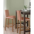 thumbnail image 2 of Burnt Orange Stripe Bar Stool Covers Set of 2, Farmhouse Striped Abstract Art Stretch Washable Bar Chair Covers with Backs, Removable Pub Counter Height Chair Cover for Kitchen Dining Room Cafe, 2 of 7