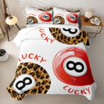 thumbnail image 2 of Castle Fairy Lucky 8 Ball Print Quilt Full,Leopard Pattern Full Bedspread Sets,Red Brown Black, 2 of 7