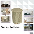 thumbnail image 5 of Superio Small Outdoor Trash Can with Lid for Dog Poop 6 Liter - 1.5 Gallon Plastic Beige Wicker Mini Waste Basket, 5 of 6