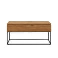 thumbnail image 3 of Walker Edison Modern Wood and Metal Lift-Top Coffee Table, English Oak, 3 of 10