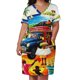 thumbnail image 3 of Vestido holgado con bolsillos para mujer ropa Vintage con estampado publicitario de Viajes y Turismo verano, 3 of 7