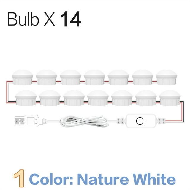 10 LED Mirror Bulbs Makeup Light Bulb USB Backlit Mirror Lamp Led Dressing Table Lighting Dimmable Make Up Lights ,Widely Use