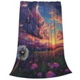 thumbnail image 2 of Balery Dreamy Dandelion Sunset Manta de Felpa Suave y Acogedora – Cobija de Franela Aterciopelada para Cama, Lavable y Cálida para Sofá, Mascotas, Transpirable-80"x60", 2 of 7