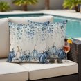 thumbnail image 2 of Outdoor Pillow Covers 18x18 Set of 2, Blue Pumpkins Fall Waterproof Patio Throw Pillow Covers for Couch Sofa Chair, Thanksgiving Eucalyptus Leaf Rustic Decorative Pillowcases for Throw Pillows, 2 of 9