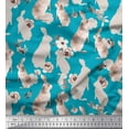 thumbnail image 1 of Soimoi Satin Silk Fabric Floral & Rabbit Kids Print Fabric by Yard 42 Inch Wide, 1 of 1