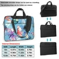 thumbnail image 6 of YFYANG 13 inch Universal Laptop Bag Oxford Cloth Laptop Sleeve, Multi-functional Blue Vintage Watercolor Butterfly Doodle Notebook Computer Messenger Bag Handbag, 6 of 8