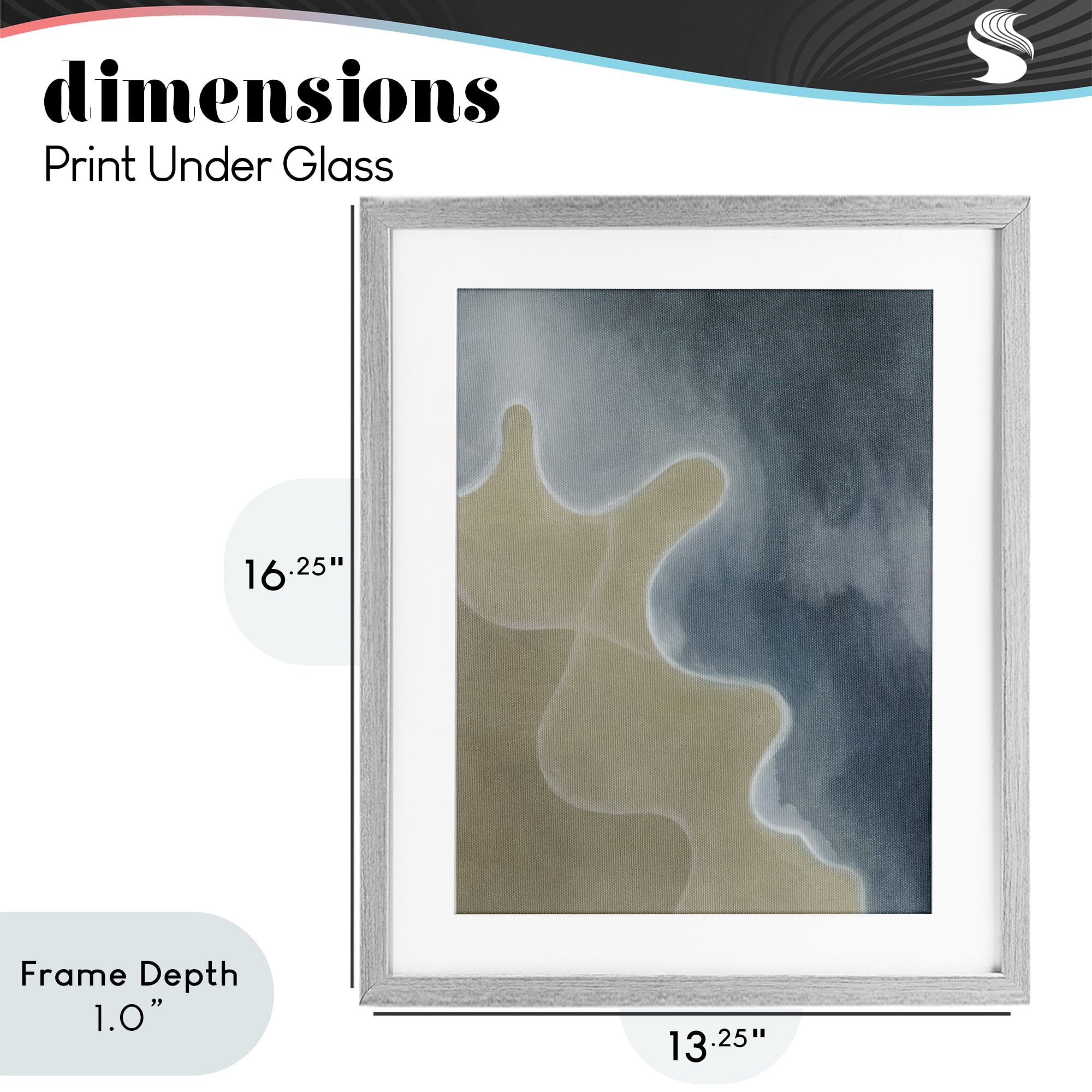 Stupell Industries Turning The Tides Contour Gray Framed Print Under Glass, design by Grace Popp