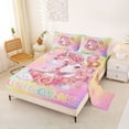 thumbnail image 2 of Erosebridal Cute Unicorn Girls Full Size Sheets,Romantic Pink Rose Blossom Flower Bed Sheets For Kids 4 Pieces, 2 of 6
