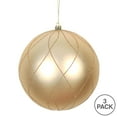 thumbnail image 3 of Vickerman 6" Café Latte Matte and Glitter Swirl Ball Ornament, 3 per Box, 3 of 4