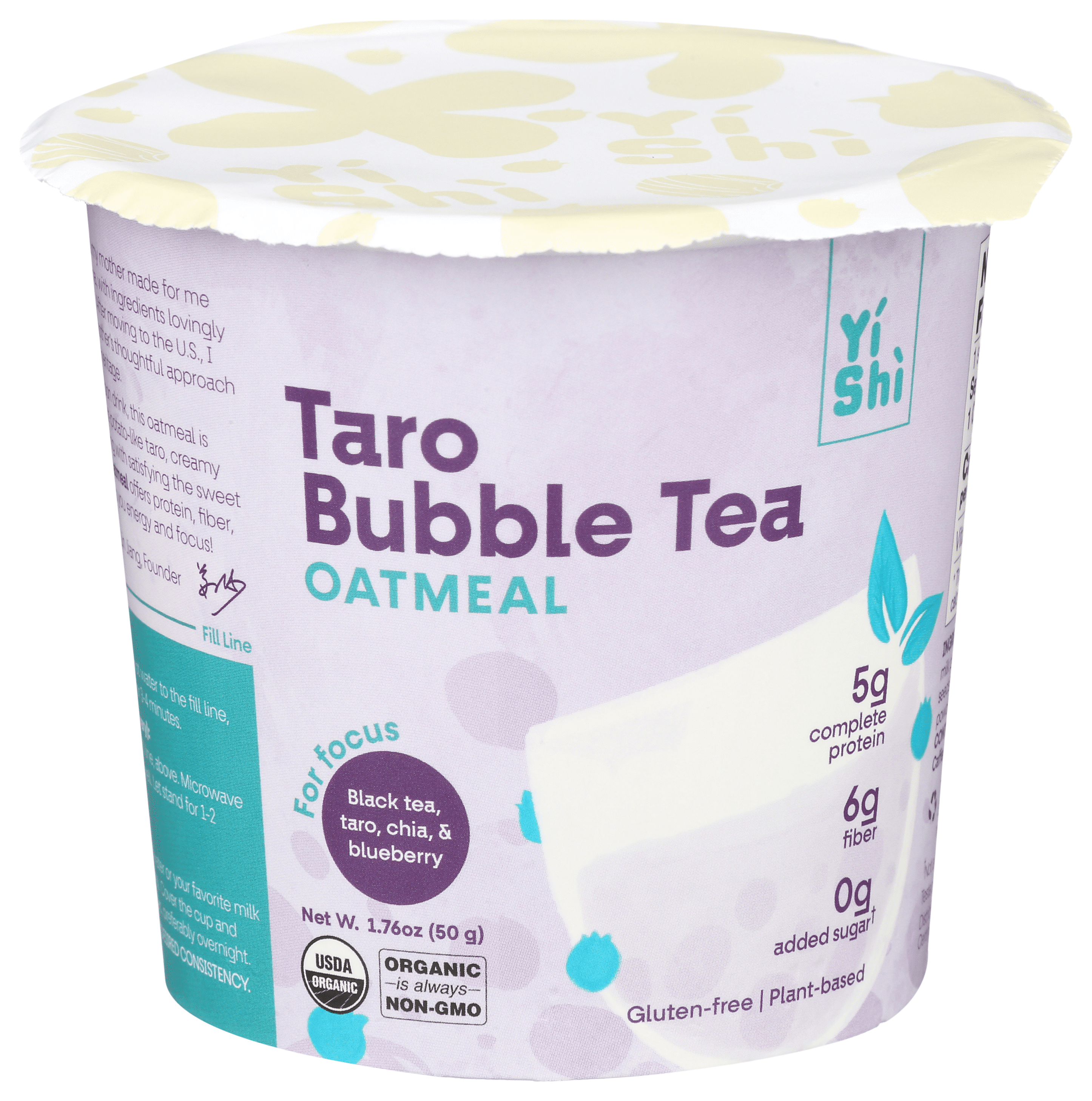 YISHI Taro Bubble Tea Instant Hot Oatmeal 1.76 oz