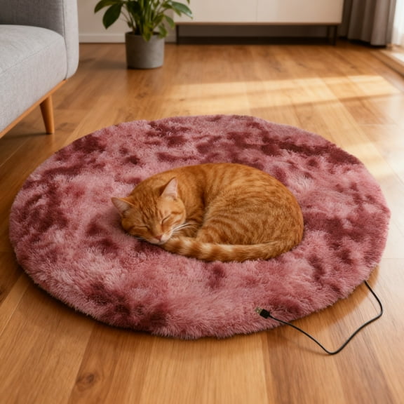 Self-Warming Heated Mat for Pets 40x40cm, Soft Winter Carpet Pad – Non-Electric Crate Warmer for Cats and Dogs, Indoor Floor Cushion for Cold Weather Comfort