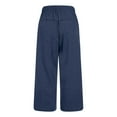 thumbnail image 4 of Susanny Womens Casual Summer Cropped Lightweight Pull on Capris Petite Gym Loose Crop Pants Gaucho Low Waist Capri Pants Navy L, 4 of 4