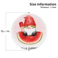 thumbnail image 2 of Honeii Watermelon Gnome print Leather Coaster Set of 4, ideal for safeguarding your furniture from drinks spills and effortless cleanup-Round Shape, 2 of 6