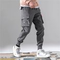 thumbnail image 1 of Pantalones Cargo para hombre, pantalón holgado de cintura elástica, informal, talla grande, L-3xl, primavera y verano, 1 of 4