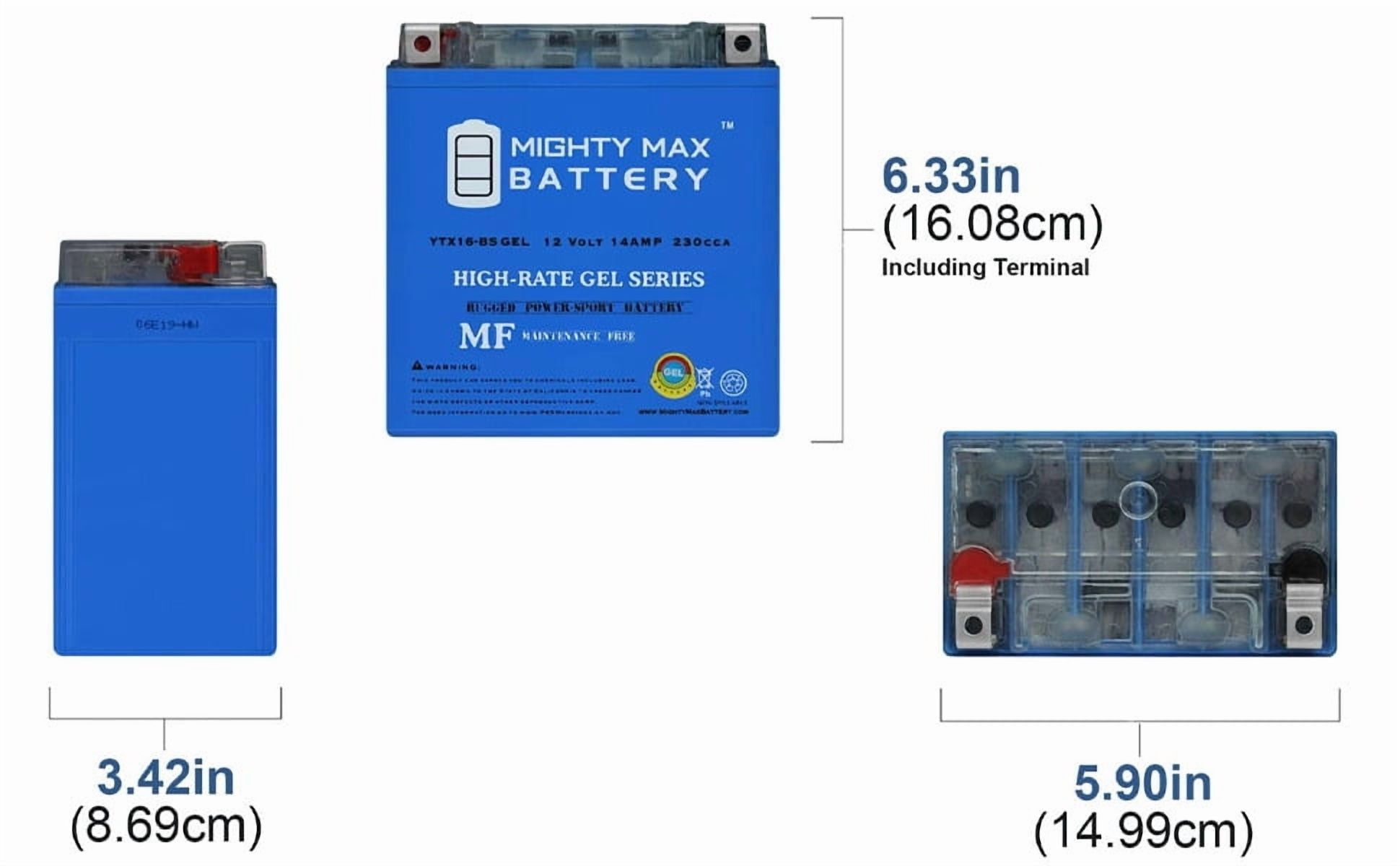 YTX16-BS Battery for Kawasaki VN1600-B Vulcan Mean Streak D Nomad