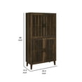 thumbnail image 5 of 69 Inch Tall Accent Cabinet- Vertical Slatted Design- Brown and Black, 5 of 5