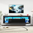 thumbnail image 3 of ChVans Floating TV Stand for TV's up to 75", Wall Mounted Floating Entertainment Center with LED Lights, Modern Wood TV Cabinet for Living Room, Bedroom,Black, 3 of 9