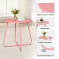 thumbnail image 4 of Fionafurn Round Metal Side Table, End Table, Small Patio Coffee Table for Porch Yard Balcony Garden, Pink, 4 of 9