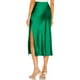 thumbnail image 3 of Falda de satén de cintura alta para mujer - Minifalda evasé con cintura elástica y cremallera - Elegante para fiestas/oficina - Tejido de satén S-XL, 3 of 4