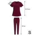 thumbnail image 4 of Scrub Set Workwear Scrubs Breathable Fashion Lightweight Durable Soft Working Uniform SPA Uniforms for Occupations Workers Yoga Jogger Nurse Red Color in S, 4 of 8