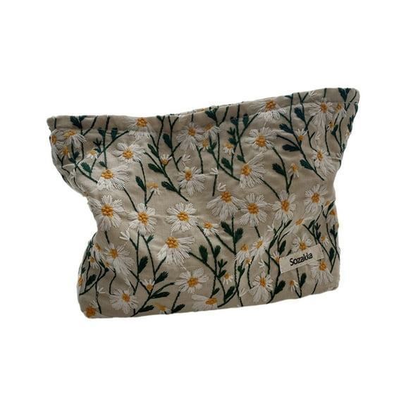 COOLHOOD Large Capacity Makeup Bag Flower Print Travel Toiletry Cosmetic Bags Storage Oragenizer for Women Girls