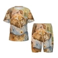 thumbnail image 1 of Fotbe Girl Hugging Dog Flowers Pijama Estampada de 2 Piezas para Niños – Ropa de Dormir de Manga Corta Cómoda para Niños y Niñas, Camiseta y Shorts de Algodón-4X-Large, 1 of 6