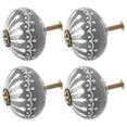 thumbnail image 1 of Unique Bargains Ceramic Knobs Drawer Round Handle for Cupboard Wardrobe Replacement Grey 4pcs, 1 of 7