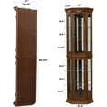 thumbnail image 2 of Curio Cabinets, Corner Glass Display Cabinet with Adjustable Shelves, Floor Standing Display Cabinets with Mirrored Back, Storage Cabinets Bookshelves with Lights for Displaying Photos, Artworks, 2 of 9