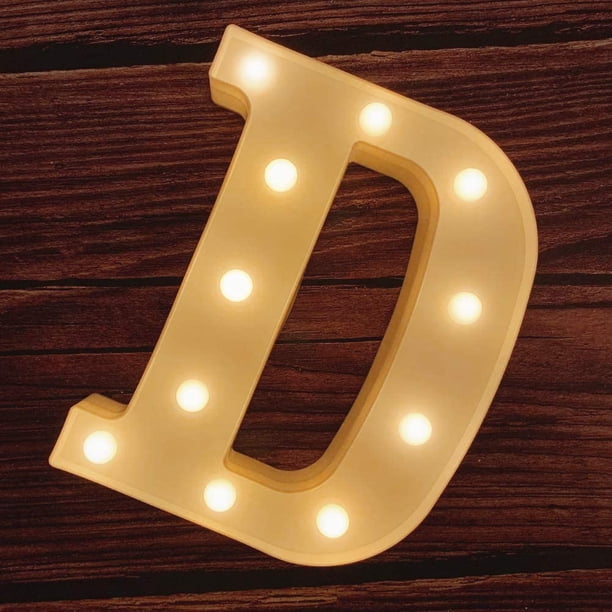 Luces LED de marquesina con letras, 26 letras del alfabeto iluminadas, letrero con números y letras para bodas, fiestas de cumpleaños, lámpara navideña a pilas, luz nocturna, decoración para el hogar