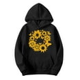thumbnail image 2 of Women's Graphic Hoodies Sunflower Print Hoodie Unisex Oversized Sweatshirts Long Sleeve Pocket Pullover Tops S, 2 of 3