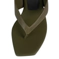 thumbnail image 4 of YDN Women Open Square Toe Flip Flops Low Kitten Heel Slip on Mules Casual Dress Summer Beach Thong Sandals Size 5 Green, 4 of 4