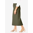thumbnail image 4 of Jessica London Women's Plus Size Classic Cotton Denim Midi Skirt Pockets Long Jean Skirt, 4 of 6