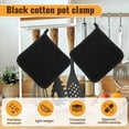 thumbnail image 6 of 7 Pieces Black Cotton Pot Holders for Kitchen Oven Mitts, Machine Washable and Heat Hot Pad, 6 of 10