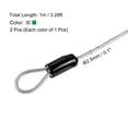 thumbnail image 2 of Uxcell 2.5mmx1m/3.28ft Coated Security Steel Cable Luggage Lock Wire Rope Double Loop Transparent,Green 2 Pack, 2 of 5