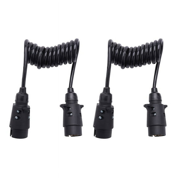 2X 1.6M 7 Pin Car Tow Trailer Extension Cable Lead Truck Plug Wire Parts Coupling Circuit