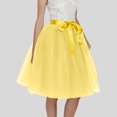 thumbnail image 2 of vigerkar Women's Tulle Skirt Knee Length Layered Wedding Party Homecoming Prom Dress Yellow, XL, 2 of 4